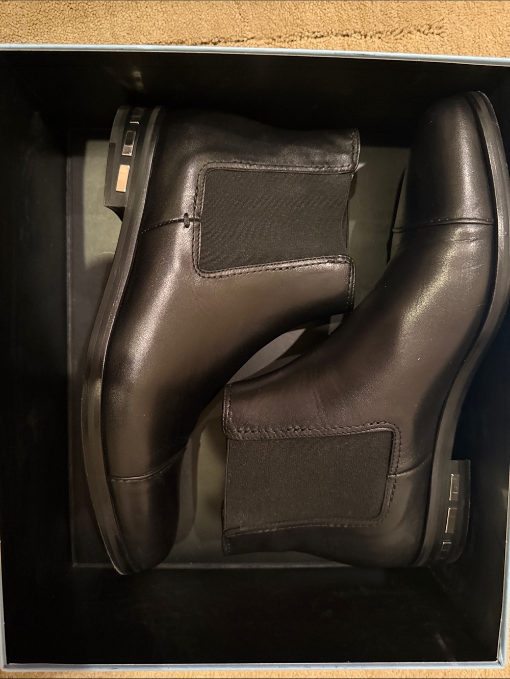 Lanvin Black Leather Chukka Boots with Elastic Panels